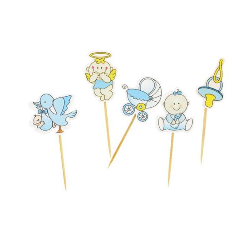  2D DECORATIE OP GEBOORTEFOTO JONGEN 45MM 10ST