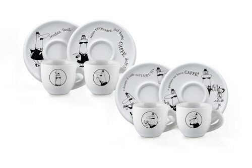 BIALETTI SET 4 TASSES MOKA CAROSELLO 8CL