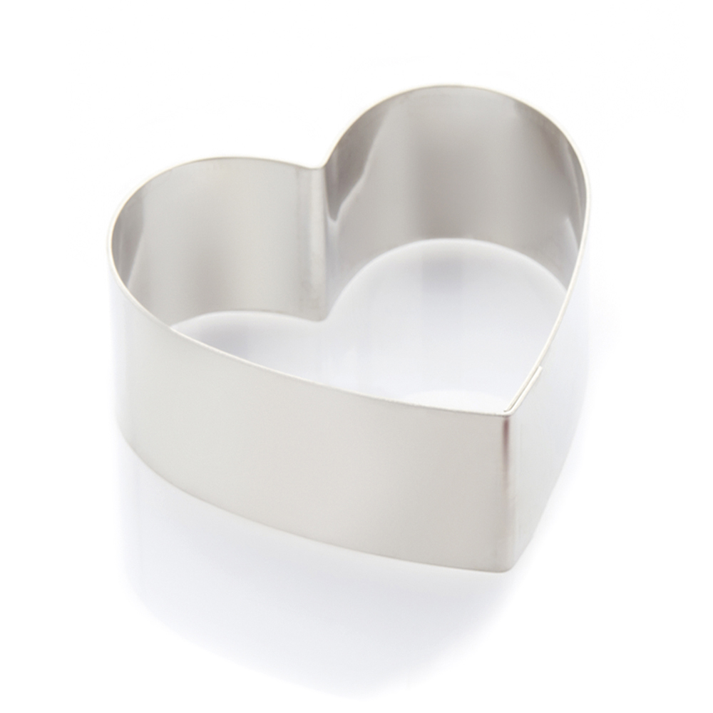 BOTTOMLESS DOME HEART IN STAINLESS STEEL 22 X 5 CM