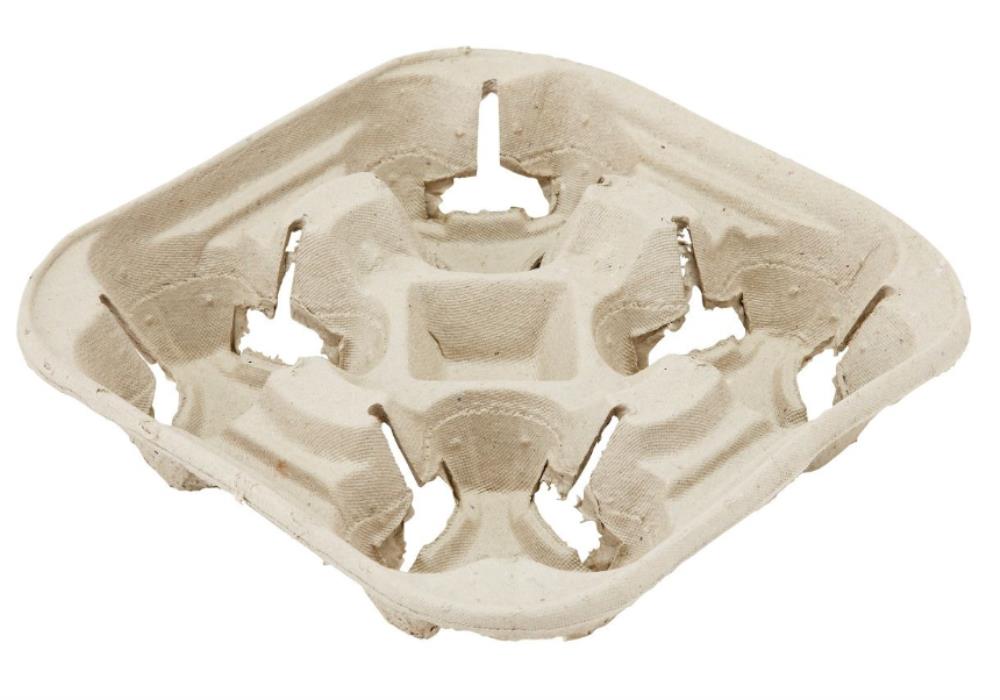 + SUPPORT POUR 4 GOBELETS 220 PCESEN PULPE DE BOIS