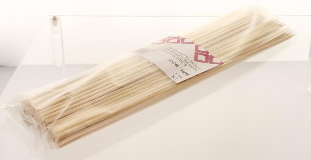 BROCHETTES BAMBOU BATONS 30CM / 3MM 100PCS