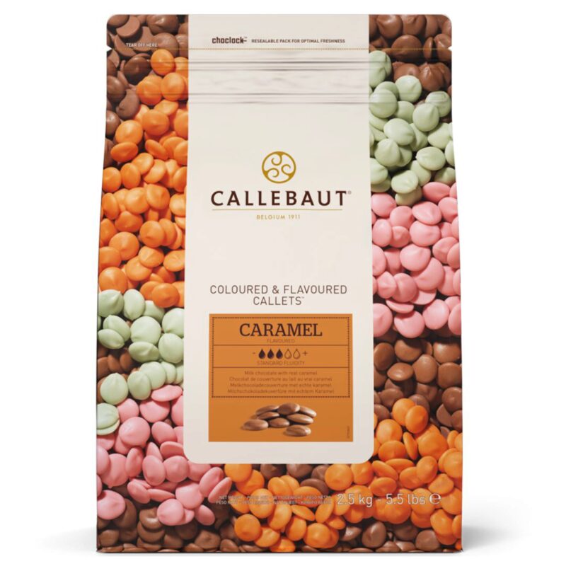 CALLEBAUT CHF-N3438CARE4-U70 CALLETS CARAMEL   KARTON VAN 4 ZAKKEN X 2,5KG=ZAK ***S/CDE***