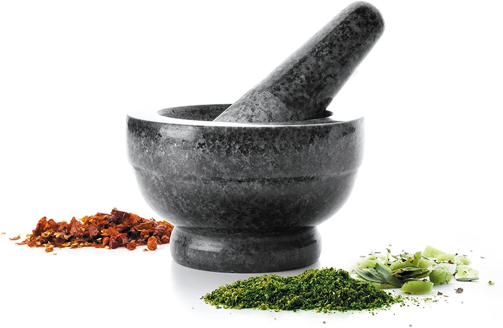 LACOR MORTAR+PESTLE BLACK GRANITE 12X8CM-BAS