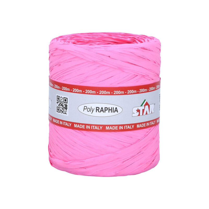 POLY RAPHIA 15MM X 200M ROSE R15