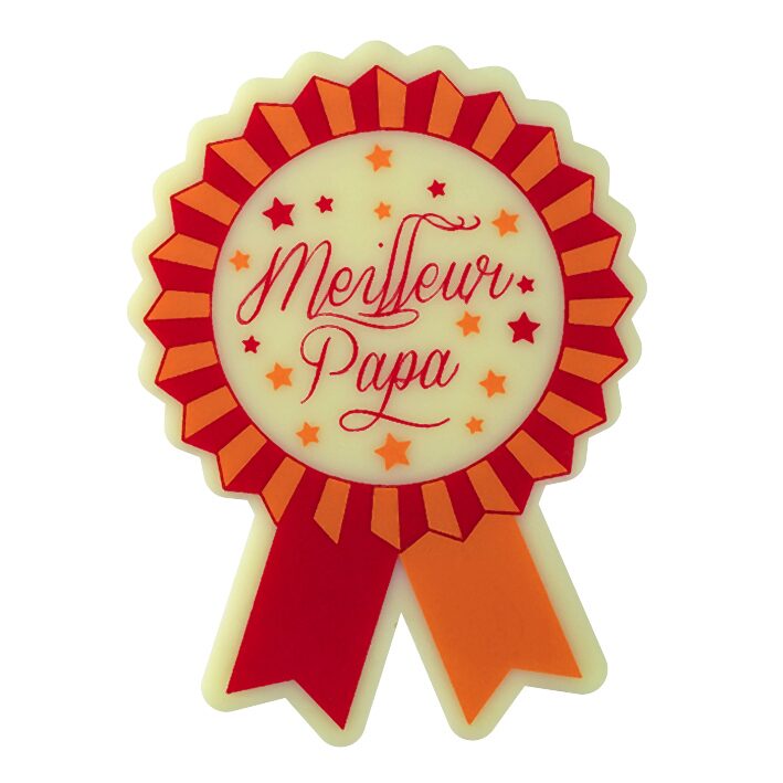 087122 PCB COCARDES CB MEILLEUR PAPA 5.4X4 CM 50PCS ***S/CDE***
