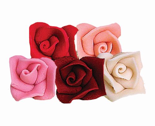 ROSES MASSEPAIN ASSORTIES 5 PETALES  35 PCES