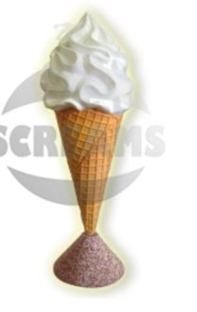 GIANT SOFT VANILLA ICE CREAM CONE HT140CM CONCRETE BASE