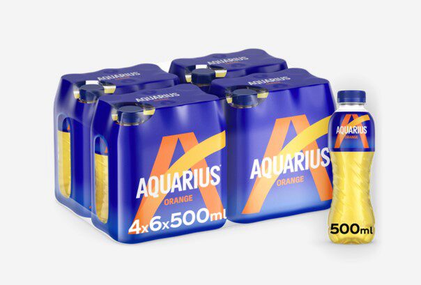 DRINK AQUARIUS ORANGE SPORT DRINK 24 X 50CL PET BOTTLE