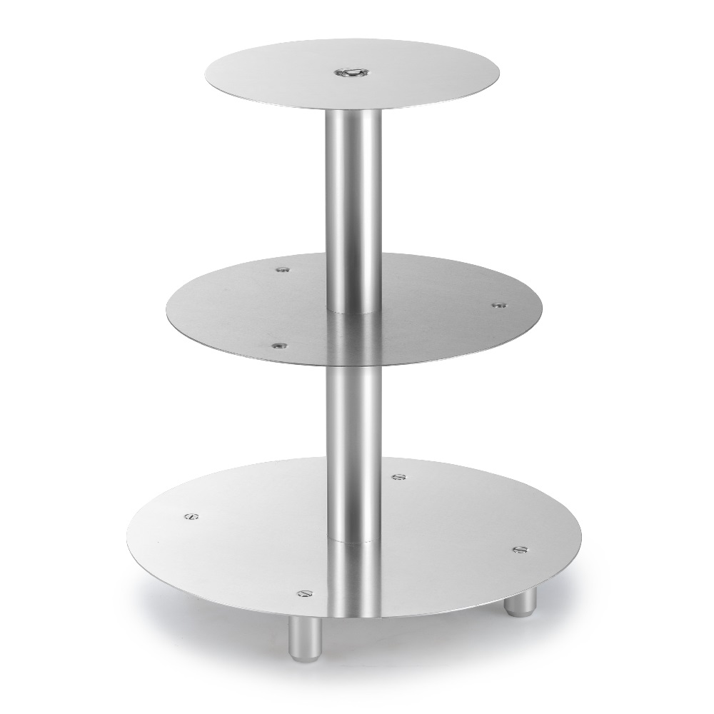 PRESENTOIR ROND A GATEAUX 3 ETAGES EN ALUMINIUM