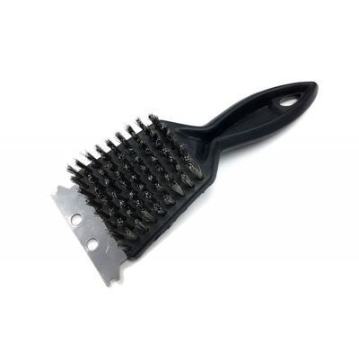 HENDI METAL GRILL BRUSH WITH SCRAPER 20CM BLACK HANDLE