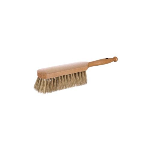 BROSSE DE TABLE HOLLANDAISE EN BOIS VERNIS 33CM SOIE BLANCHE DE 45MM