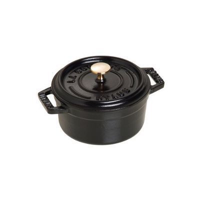 STAUB ROUND BLACK COCOTTE 12CM - 0.50L