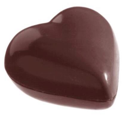 SMOOTH HEART CHOCOLATE MOLD CW1106 3X7 -- 7.5GR