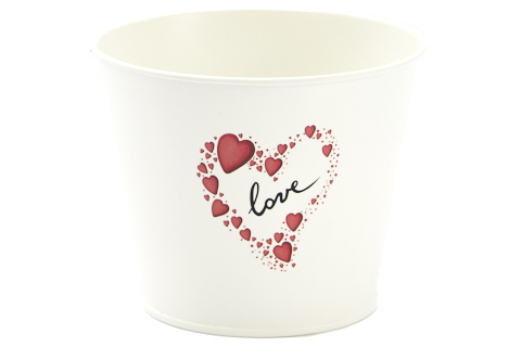 ZINC POT LOVE IN A HEART Ø11.5CM H9CM