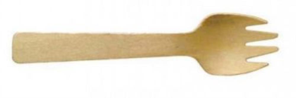 MINI SPORK COMBI WOODEN FORK/SPOON 105MM PACK OF 100PC