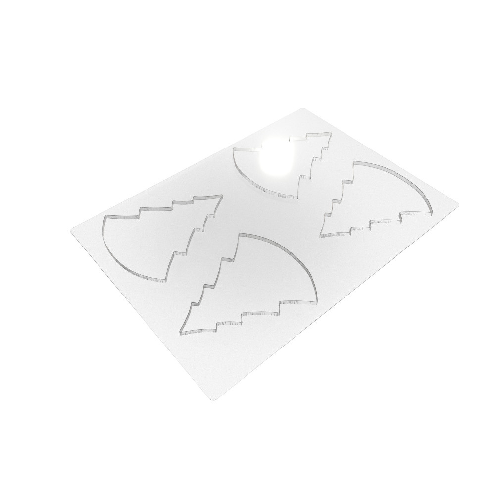 088245 PCB MALLEN TABLETTEN KERSTBOOM VOOR 8 STUKS 16,5X13,5CM D. 0,6CM 2 STKS ***S/CDE***