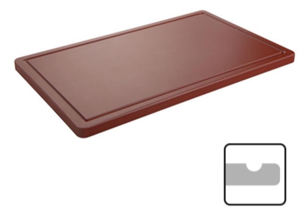 CATERCHEF POLY BOARD GN1/1 BROWN 53X32.5X2CMA/GRID