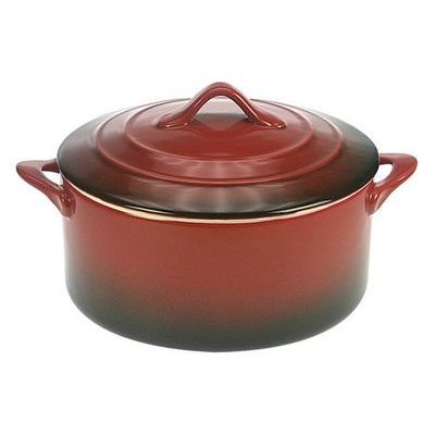TERRINE ROUGE RONDE A/COUVERCLE 10XH5CM