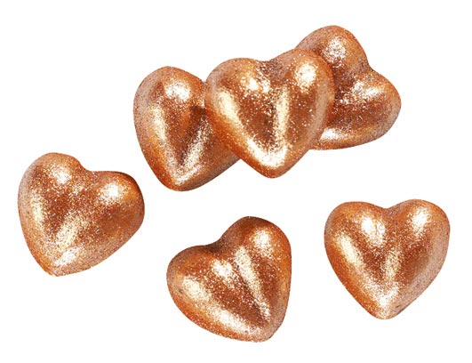 008630 PCB CN SPARKLING HEARTS BRONZE 1.4X1.38CM 200 G ***S/CD***