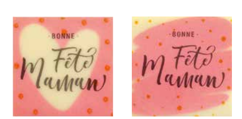 050159 PCB SQUARES CB FÊTE MAMAN 2 DESIGNS 3.5 CM 120PCS ***S/CD***