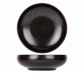 PROOF ETNA BLACK/BROWN ROUND SOUP PLATE 19XH6CM - 5694010
