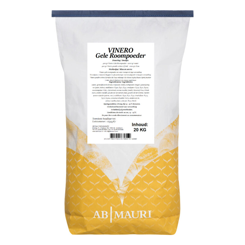  MAURI VINERO MIX PASTRY CREAM GEELE ROOMPOEDER IN POWDER 20KG