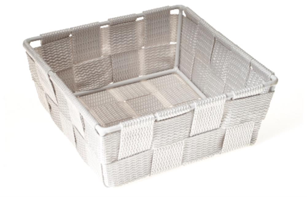 PANIER CARRE XSM GRIS CLAIR ROPE 15X15XH/5.5CM