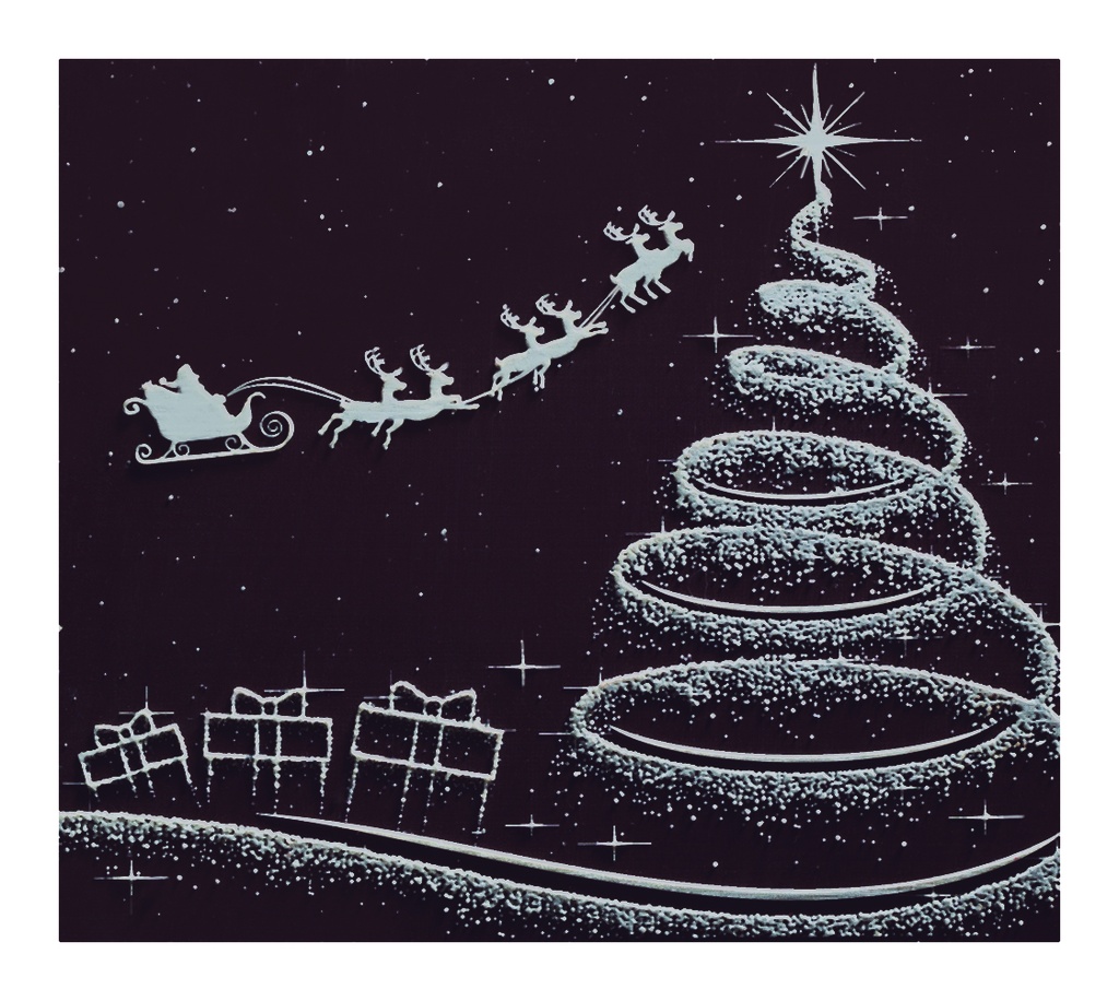 088023 PCB EMBOUTS CN AVEC RELIEF NUIT DE NOËL 8,5X7,5CM 72PCS ***S/CDE***