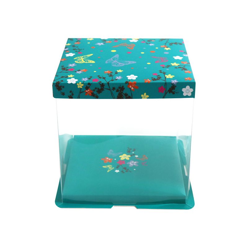 *FF*GATOBOX BOITE A GATEAU VITRINE PAPILLON 26X26X24CM