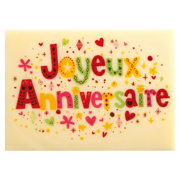 061012 PCB RECTANGLE CB JOYEUX ANNIVERSAIRE 7X5 CM40PCES ***S/CD***