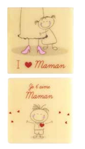 061359 PCB SQUARES CB JE T AIME MAMAN 2 DESIGNS 3.5CM 240PCS ***S/CD***