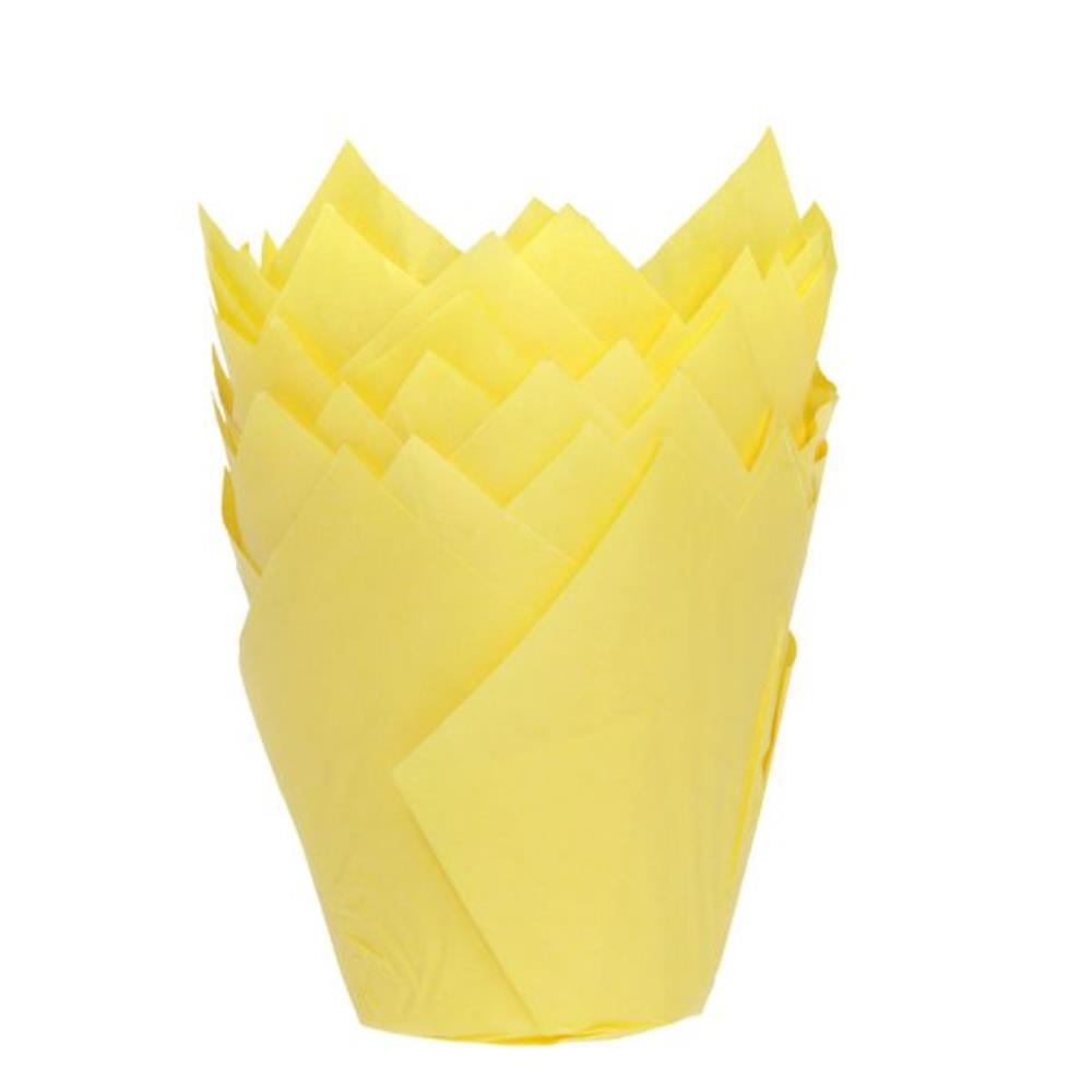 HOM TULIPCUP MUFFIN JAUNE DIAM 5CM 36 PCES
