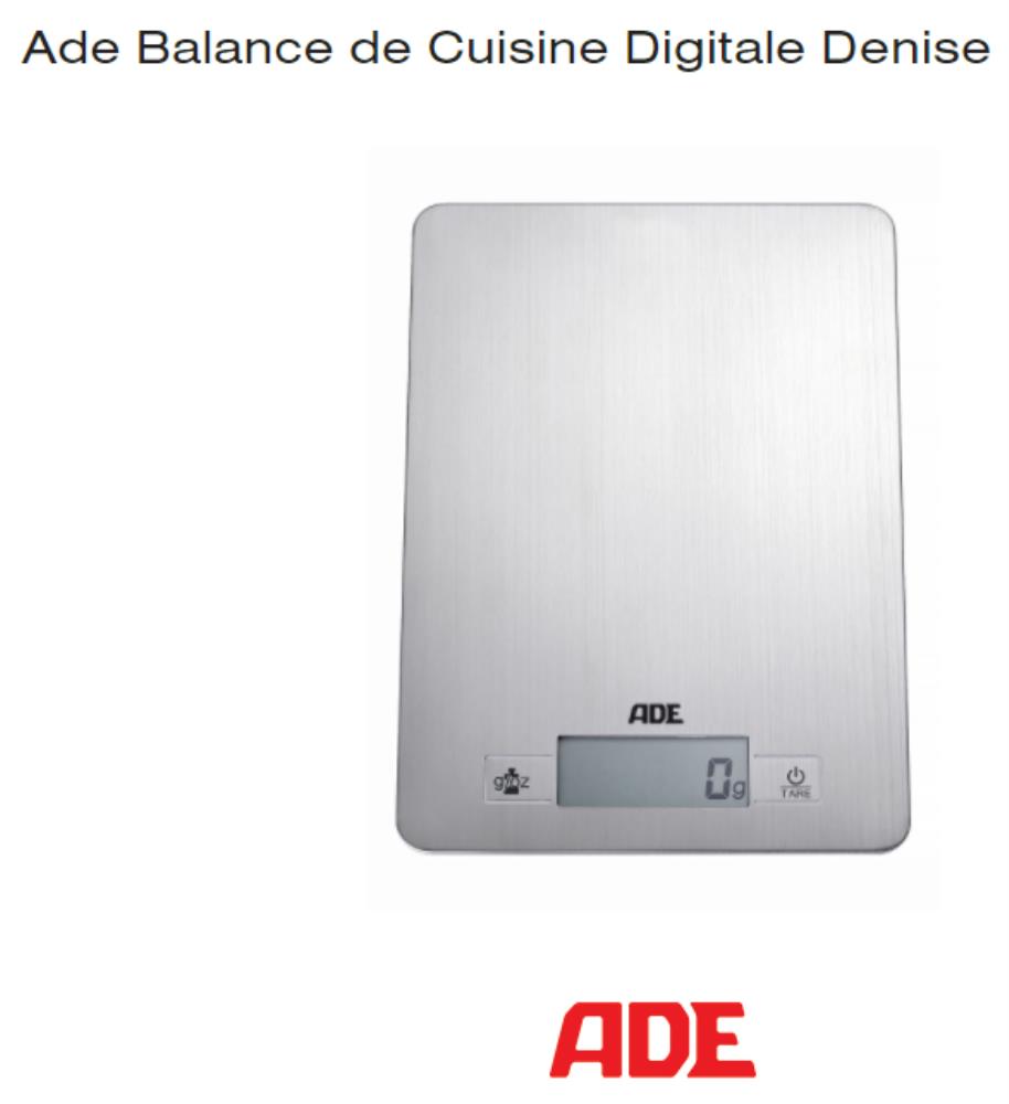 ADE BALANCE 5KG-1GR DENISE BEBAT+RECUPEL COMPRIS **TYPE MENAGERE**