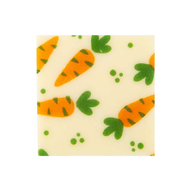 2069145 SQUARE CARROT PLATE 3CM CHOCOLATE 220 PCES