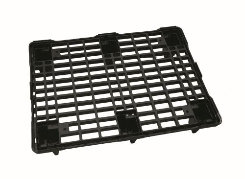 PALETTE EXPORT  NOIR 60X80X13CM PLATEAU AJOURE 6 PIEDS CHARGE DYN 350KG-STAT 700KG