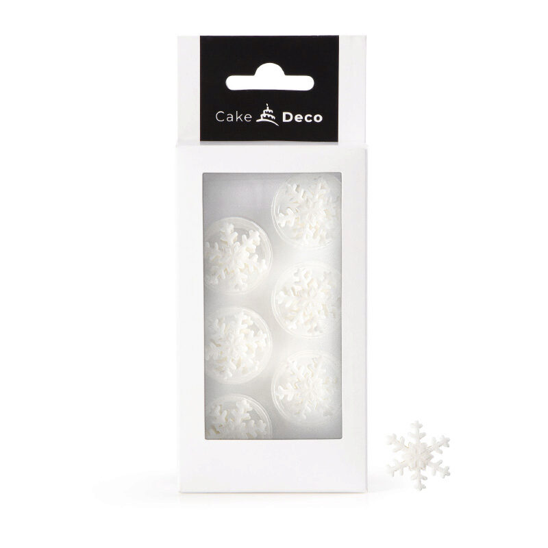 *FF*1039407 2D WHITE SUGAR SNOWFLAKES Ø 25MM 12PCS