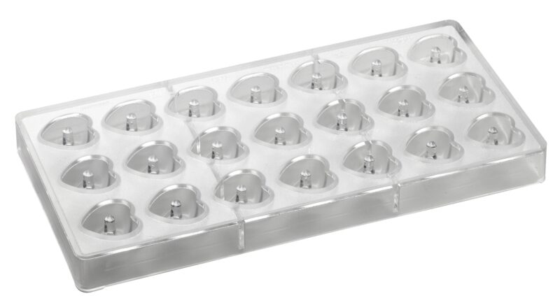 POLYCARBONAAT PRALINEVORM HART 275X135MM21 PRALINES VAN 10GR**29X30 X16HTMM