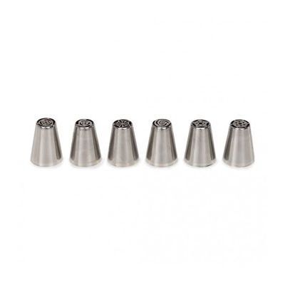 PATISSE SET 6 DOUILLES INOX ASSORTIES DECOR FLEURS- MENAGER ***S/CDE***