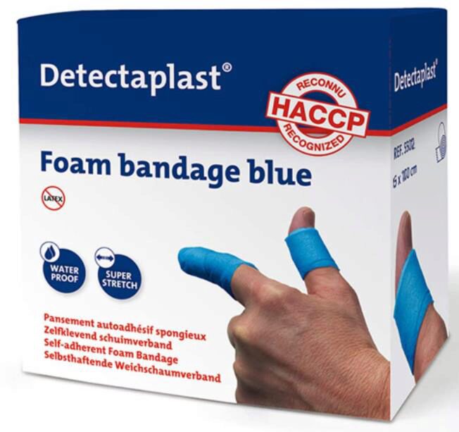 DETECTAPLAST BLAUW VERBAND ZELFKLEVENDE TAPE 6CM X 4,5M