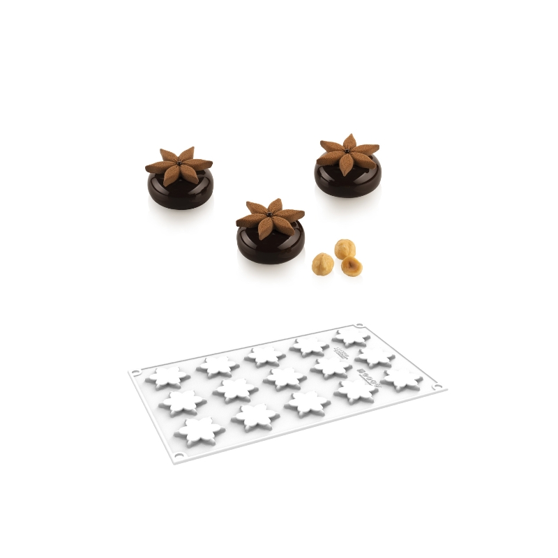 SILIKOMART SILICONE MOLD COROLLE 4 Ø4.5CM H0.6CM