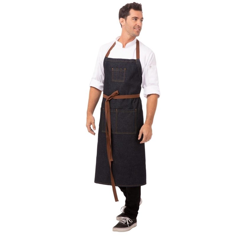 CHEF WORKS BLAUW DENIM SLAAPSCHORT 81X61CM