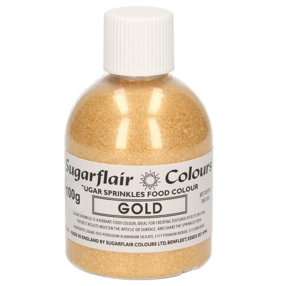 SUGARFLAIR GOUDEN MOUSSERENDE SUIKER PAILLETTEN 100GR