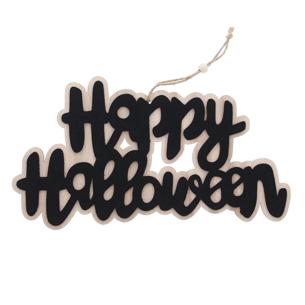 GELUKKIGE HALLOWEEN DECORATIEVE ZWARTE HANGER 350X190MM