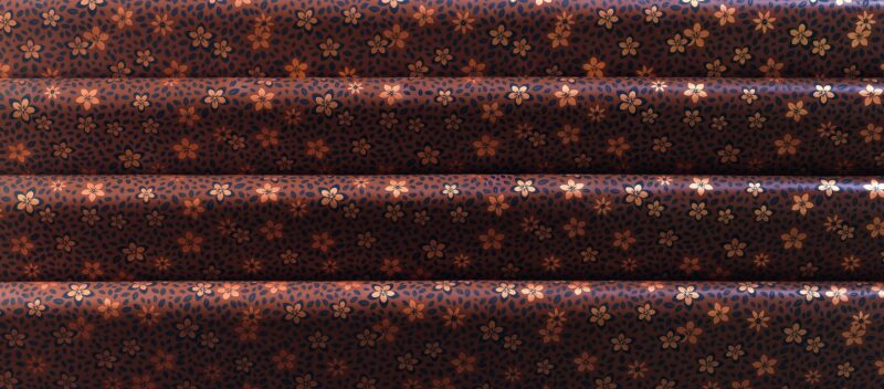 088002 PCB FEUILLES IMPRIMÉES FLEURS DORÉES 40X25CM 17PCS ***S/CDE***