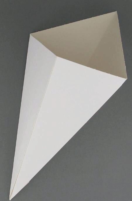 FRY CONE WHITE CARDBOARD 263X184MM PACK OF 25 PCES
