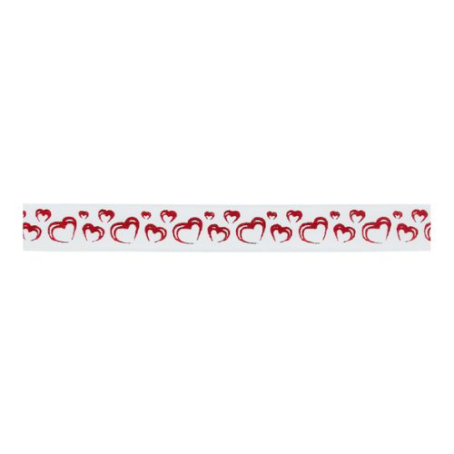 RUBAN LAITONNE BLANC COEUR ROUGE 15MMX20M