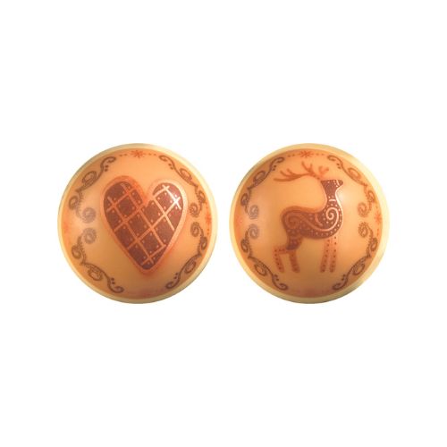 088151 PCB HALF-BALL GINGERBREAD MOLDS FOR 10 PIECES 2 DESIGNS Ø 5CM 10PCS ***S/CDE***