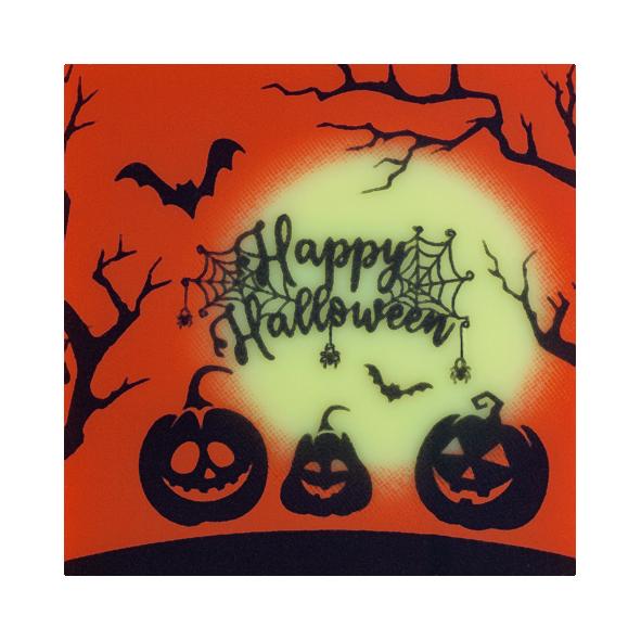 088028 PCB VIERKANTEN WC HAPPY HALLOWEEN 4CM 60STKS ***S/CDE***