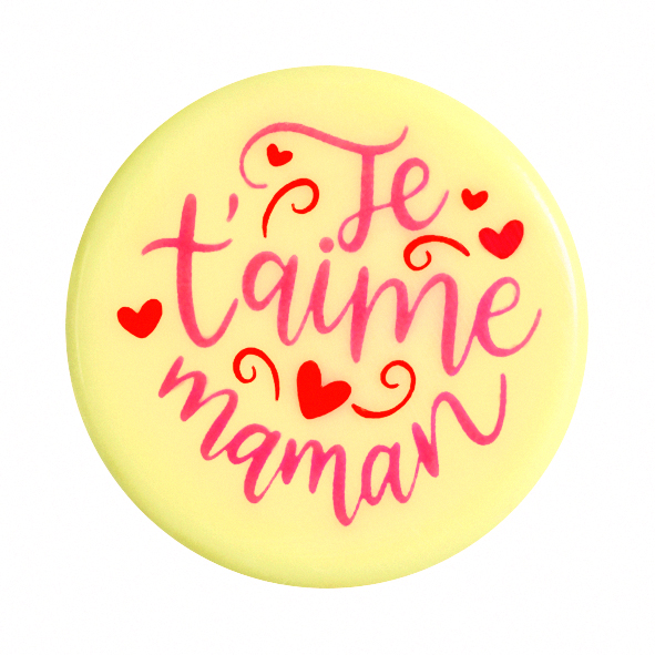 088124 PCB RONDS CB JE T'AIME MAMAN Ø 4CM 96PCS ***S/CDE***