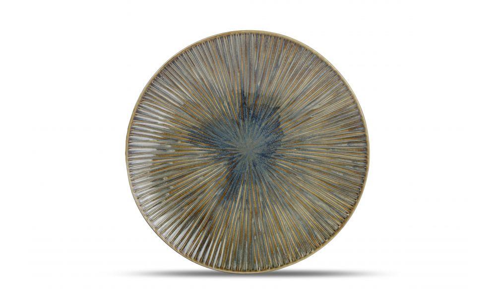 F2D FOREST HALO BLEU/VERT  ASSIETTE PLATE 28CM